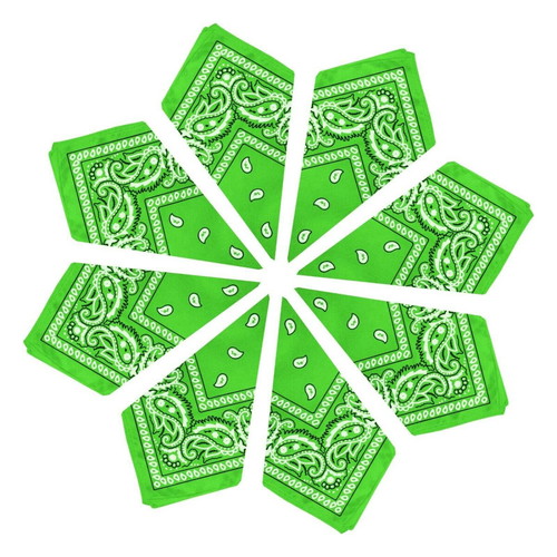 Bandana hip hop style light green cotton square scarf