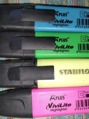 Highlighters used, pack