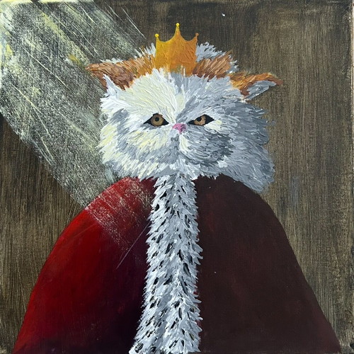 Royal cat on 40x40 canvas like new