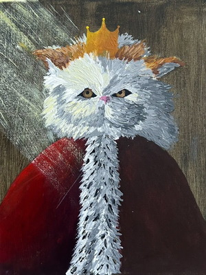 Royal cat on 40x40 canvas like new