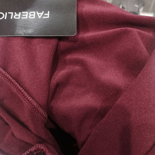 Eco Leather Leggings and Textured Knit Polo Set, New, Size S, Bordeaux