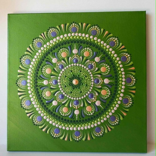 Hand-Painted Mandala for Abundance and Love by Energy Arts BG