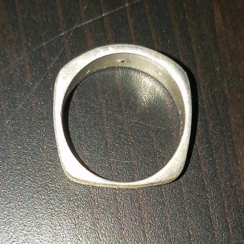 Silver 925 ring with zircon and sandblasting, new, size 53
