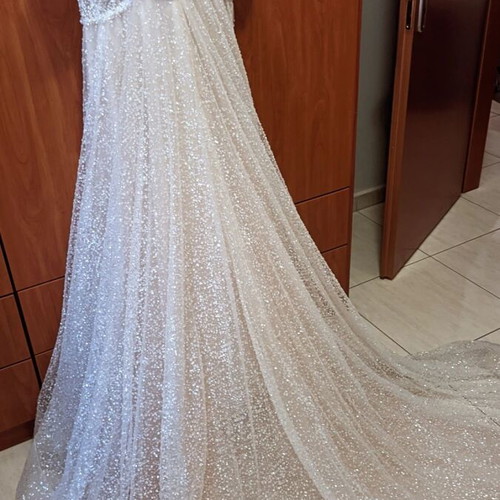 Primalicia 2025 wedding dress, beige, princess style with pearl details