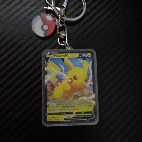 Pikachu V keychain new card-shaped