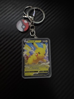 Pikachu V keychain new card-shaped