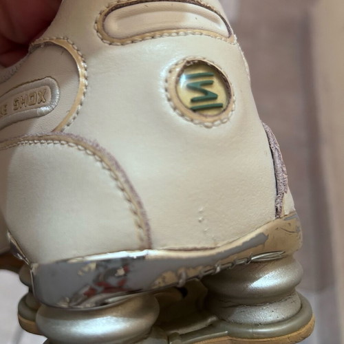 Nike Shox athletic shoes used, leather, white, size 43