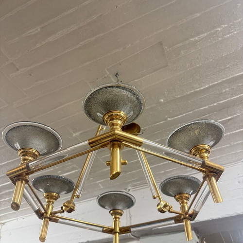 Ceiling light bronze with plexiglass like new