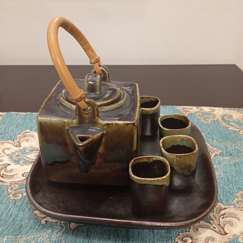 Japanese Nanban style bamboo teapot ceramic like new