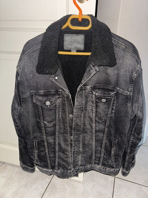 American Eagle Sherpa Denim Jacket size XL like new black washed