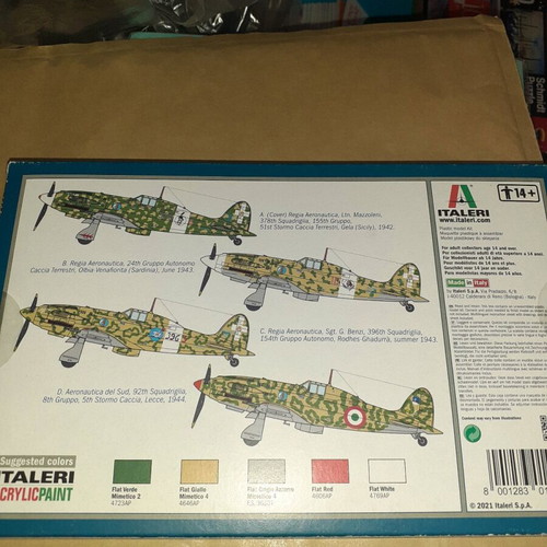 Airplane model Mc.202 Folgore scale 1:72 new from Italeri