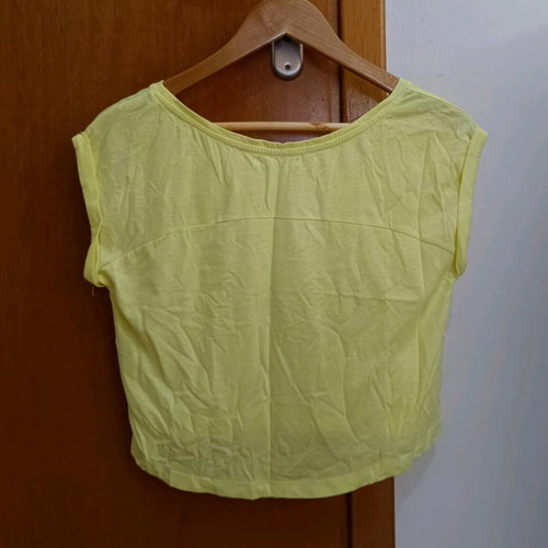 Bershka short-sleeve crop top used, yellow, size M 38 10