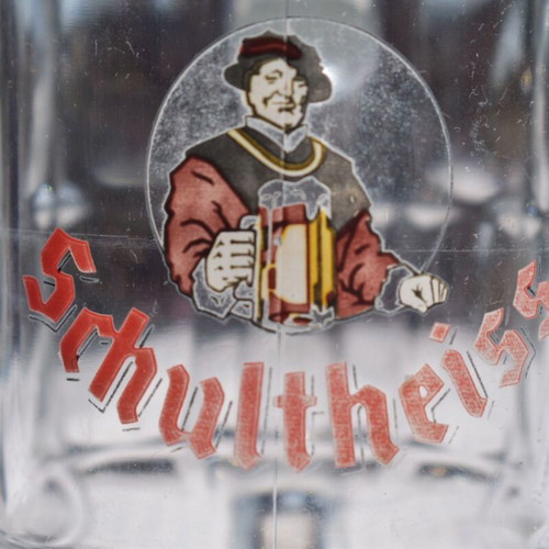 Schultheiss 0.4l beer glass used, old German