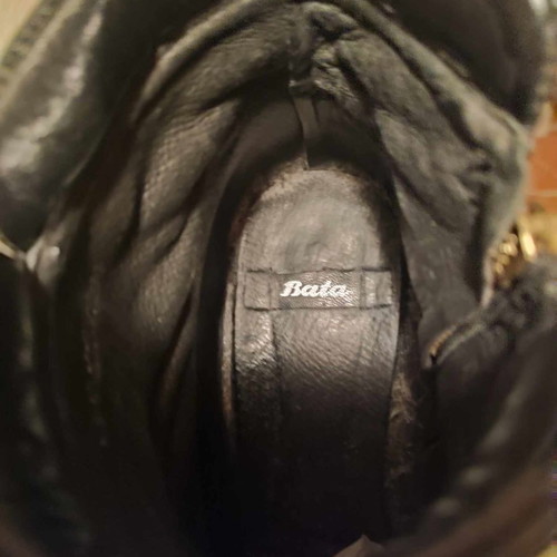 BATA leather ankle boots used, black, 10cm heel