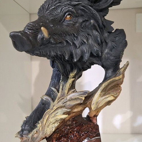 Boar Statue new, 34 cm, resin