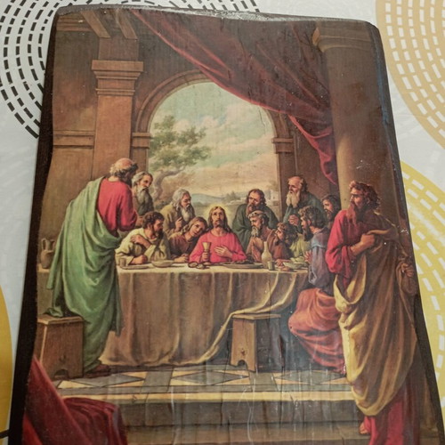 Wooden Icon The Last Supper new, 20x26 cm