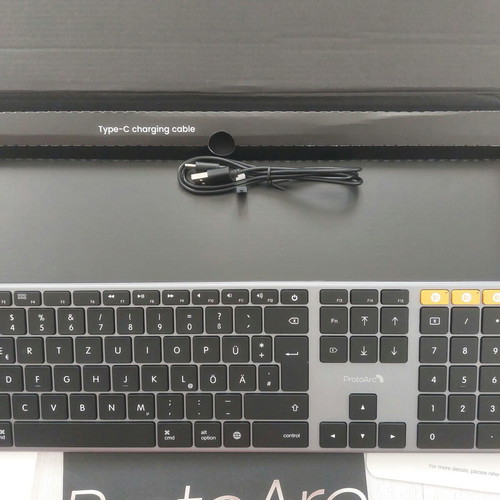 ProtoArc K110-A Aluminum Bluetooth Keyboard new with LED for Mac iPad