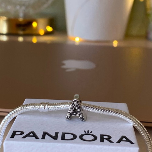 Pandora authentic charm monogram "A" new silver
