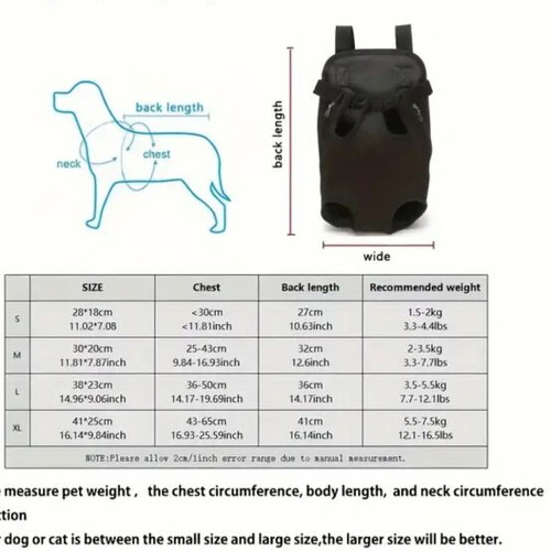 Pet carrier backpack new, size XL, up to 8 kg