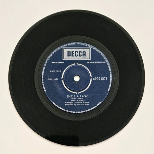 Tom Jones She's A Lady / My Way 7" vinyl single like new