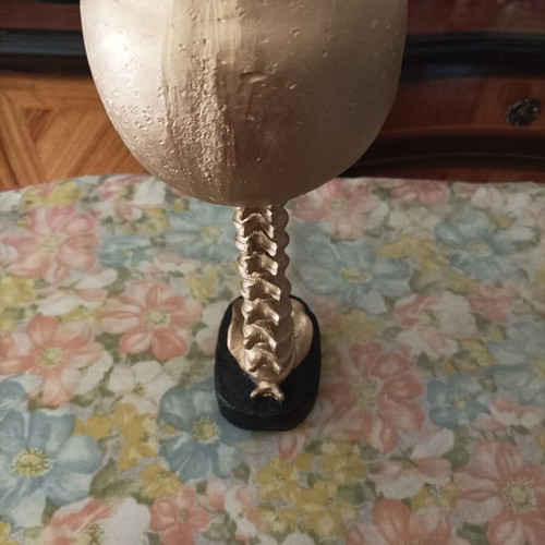 Glass candlestick figurine new, height 30 centimeters