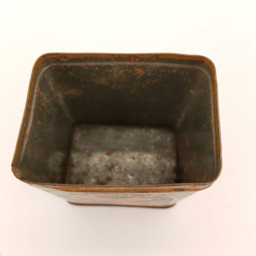 Metal box Loumidis Papagalos coffee used, 1950s era