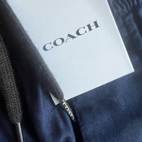 Coach Jacquard Woven Shorts Navy Men Size L New