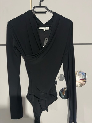 Bodysuit with V-neck black, new, size XS Pull & Bear