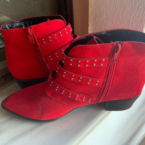 Suede ankle boots red used size 41 Miss Selfridge