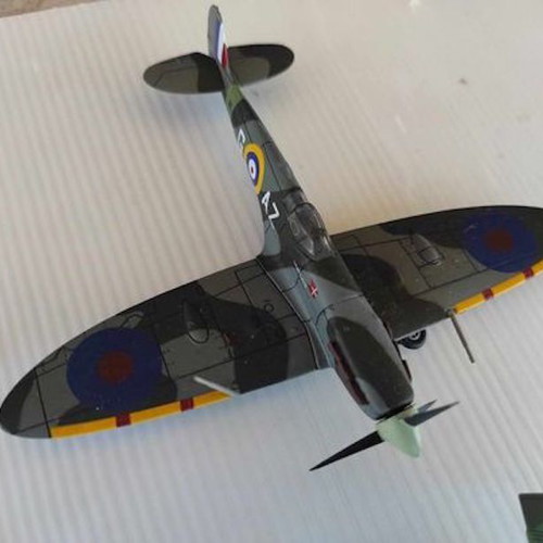 Metal warplanes used, set of 4 Stuka Mustang Spitfire Lockheed P-38