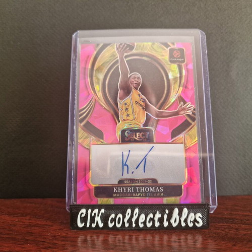 Panini Euroleague Select Maccabi Khyri Thomas pink auto /25