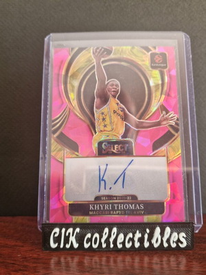 Panini Euroleague Select Maccabi Khyri Thomas pink auto /25