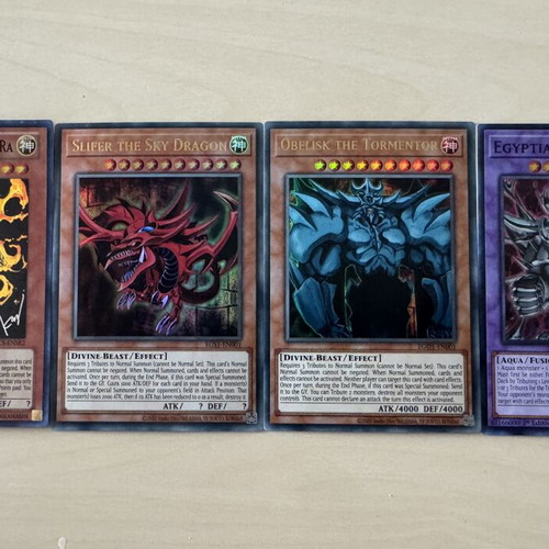 Yu-Gi-Oh! Egyptian God Set with Ra, Slifer, Obelisk cards