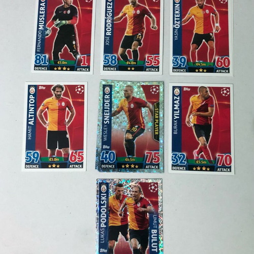 Match Attax 2015/16 Galatasaray Set with Wesley Sneijder Star Player and Podolski like new