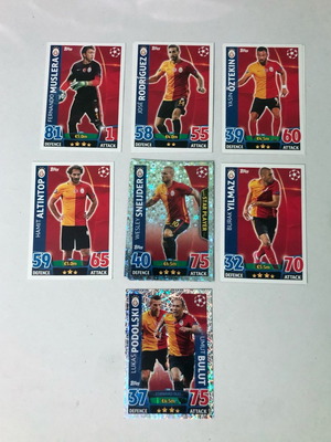 Match Attax 2015/16 Galatasaray Set with Wesley Sneijder Star Player and Podolski like new