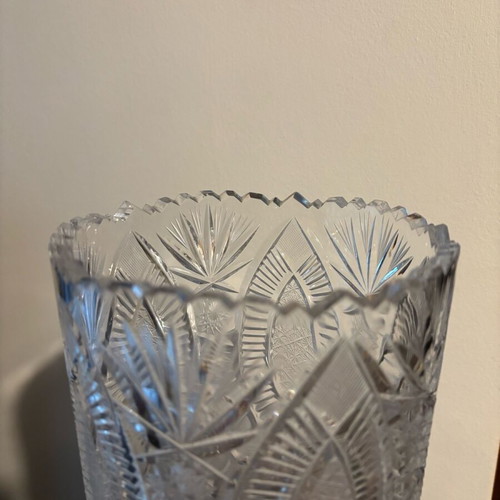 Crystal carved vase like new