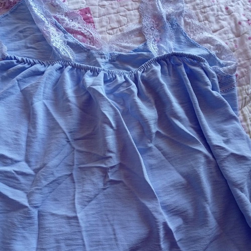 Top with lace used, blue, size M