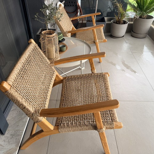 Rattan chair set with bench new