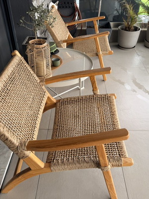 Rattan chair set with bench new