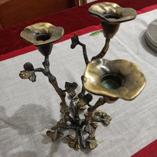 Vintage brass candlestick 3-position like new