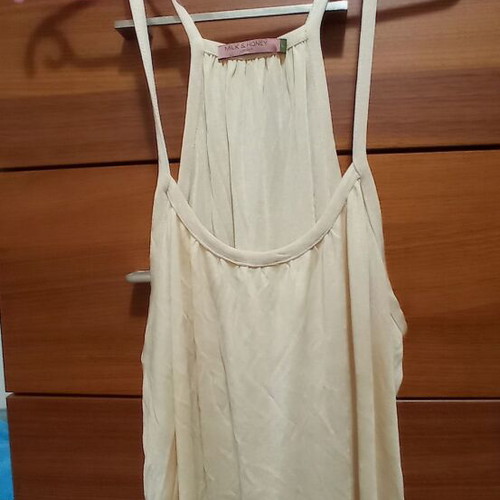 Milk & Honey London sleeveless top like new, beige, size L