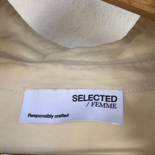 Viscose/Linen Oversized Beige Shirt XL Selected Femme like new