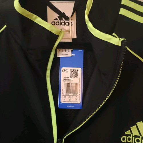 Adidas Teamgeist Adicolor No2XL tracksuit jacket new black with fluorescent details