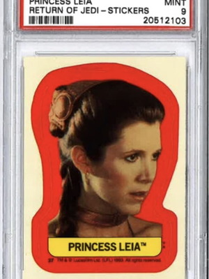 Star Wars Princess Leia ROTJ #37 PSA 9 sticker 1983