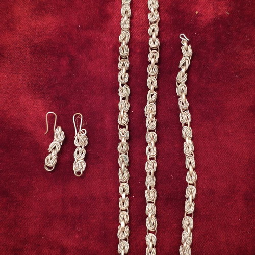 Handmade Byzantine Jewelry Set used, necklace, bracelet & earrings