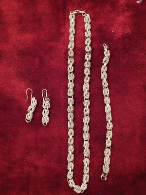 Handmade Byzantine Jewelry Set used, necklace, bracelet & earrings