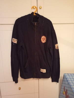 Champion vintage φούτερ ζακέτα με φερμουάρ XL και patches