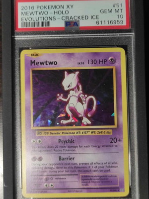 Pokemon XY Cracked Ice Mewtwo Holo 51/108 καινούργιο PSA 10