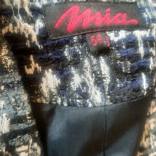 Mia jacket like new with velvet sides, black and blue