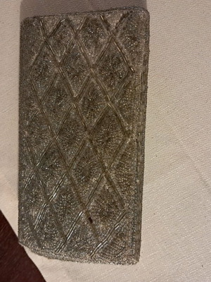 Vintage shoulder bag all beaded new, silver